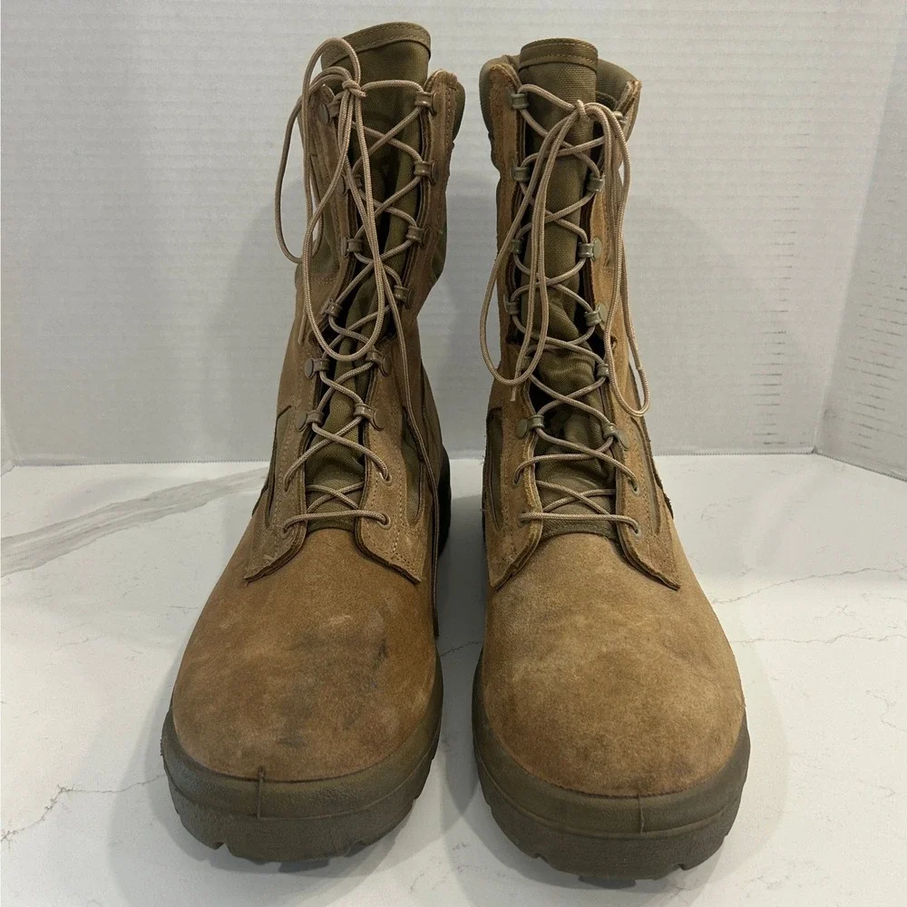 Belleville 590 USMC Combat Boots Mens 13.5 W Coyote Brown EGA Made USA Vibram
